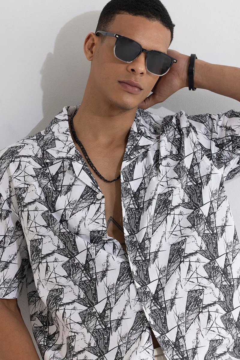 Abstract Triad Black Seersucker Shirt
