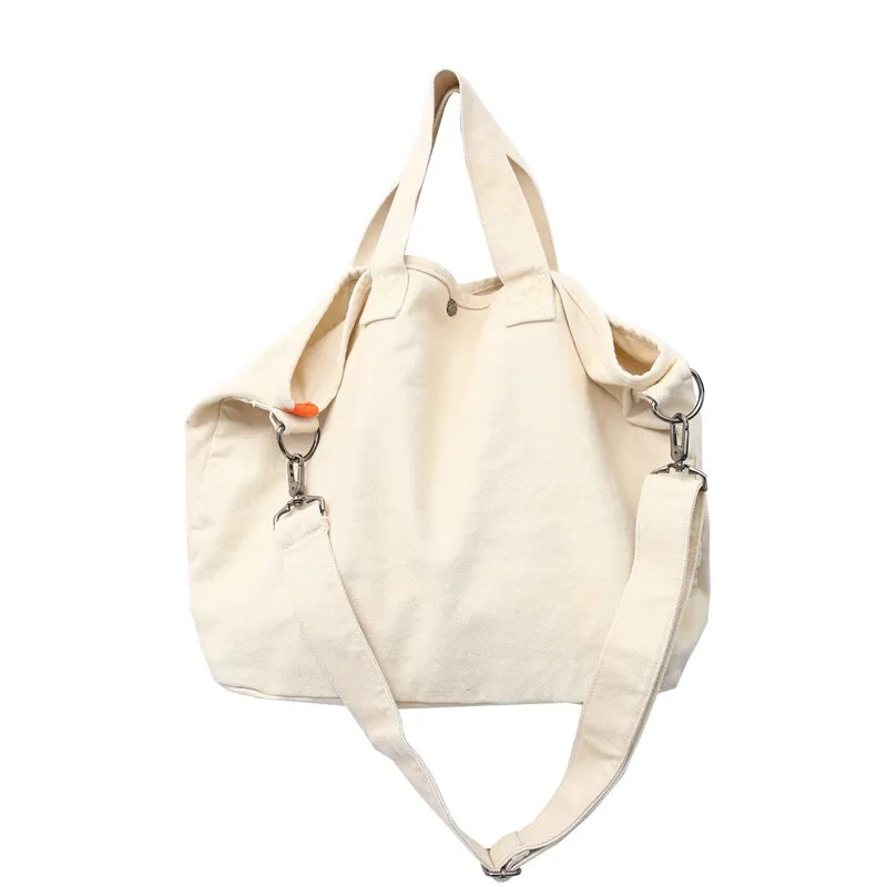 Back To College Deanwangkt Fashion Women Shoulder Bag Large Capacity Crossbody Canvas Bag Solid Color Leisure Travel Bag College Student Schoolbag