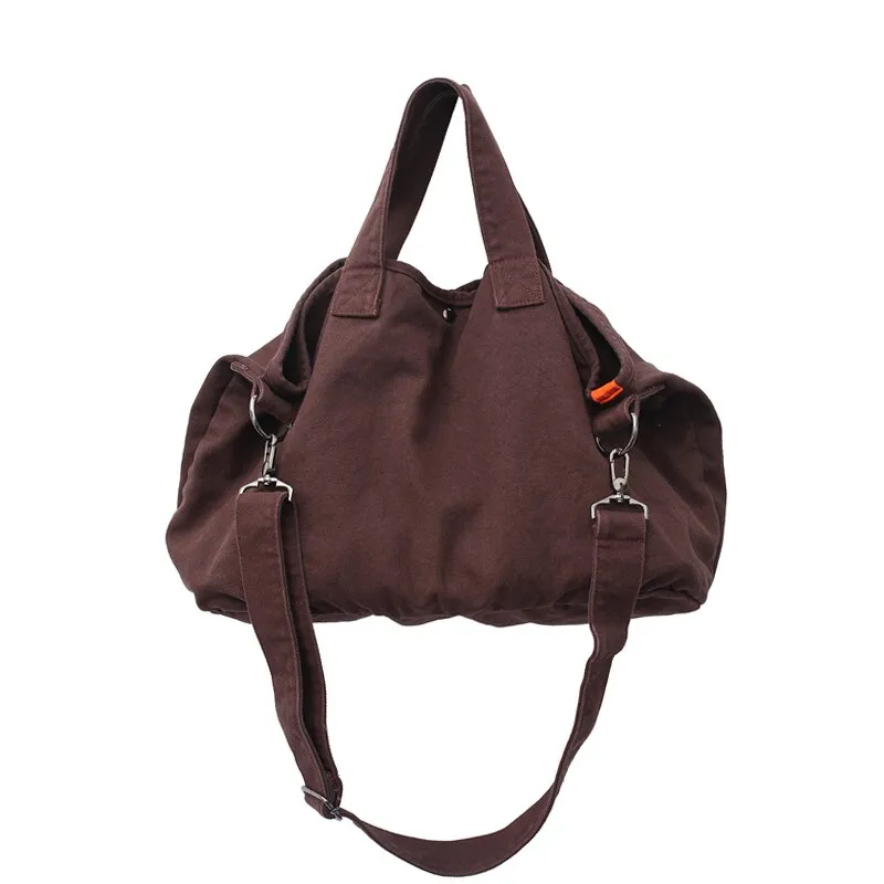 Back To College Deanwangkt Fashion Women Shoulder Bag Large Capacity Crossbody Canvas Bag Solid Color Leisure Travel Bag College Student Schoolbag