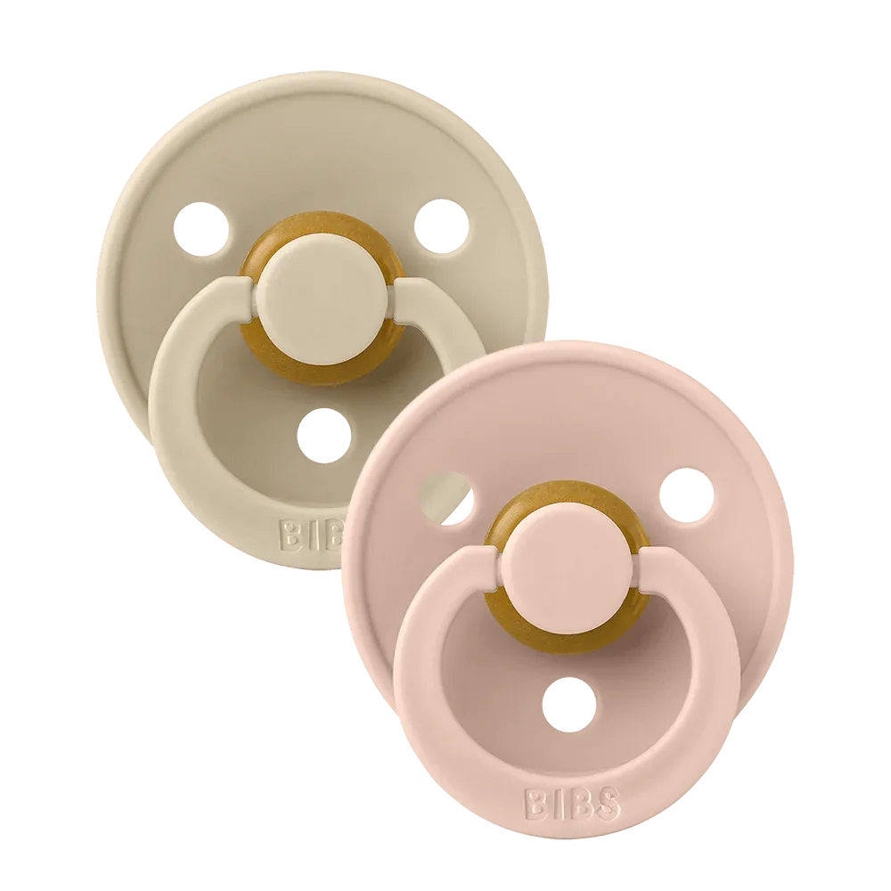 BIBS Colour Pacifiers 2 Pack (Size 2) - Vanilla/Blush
