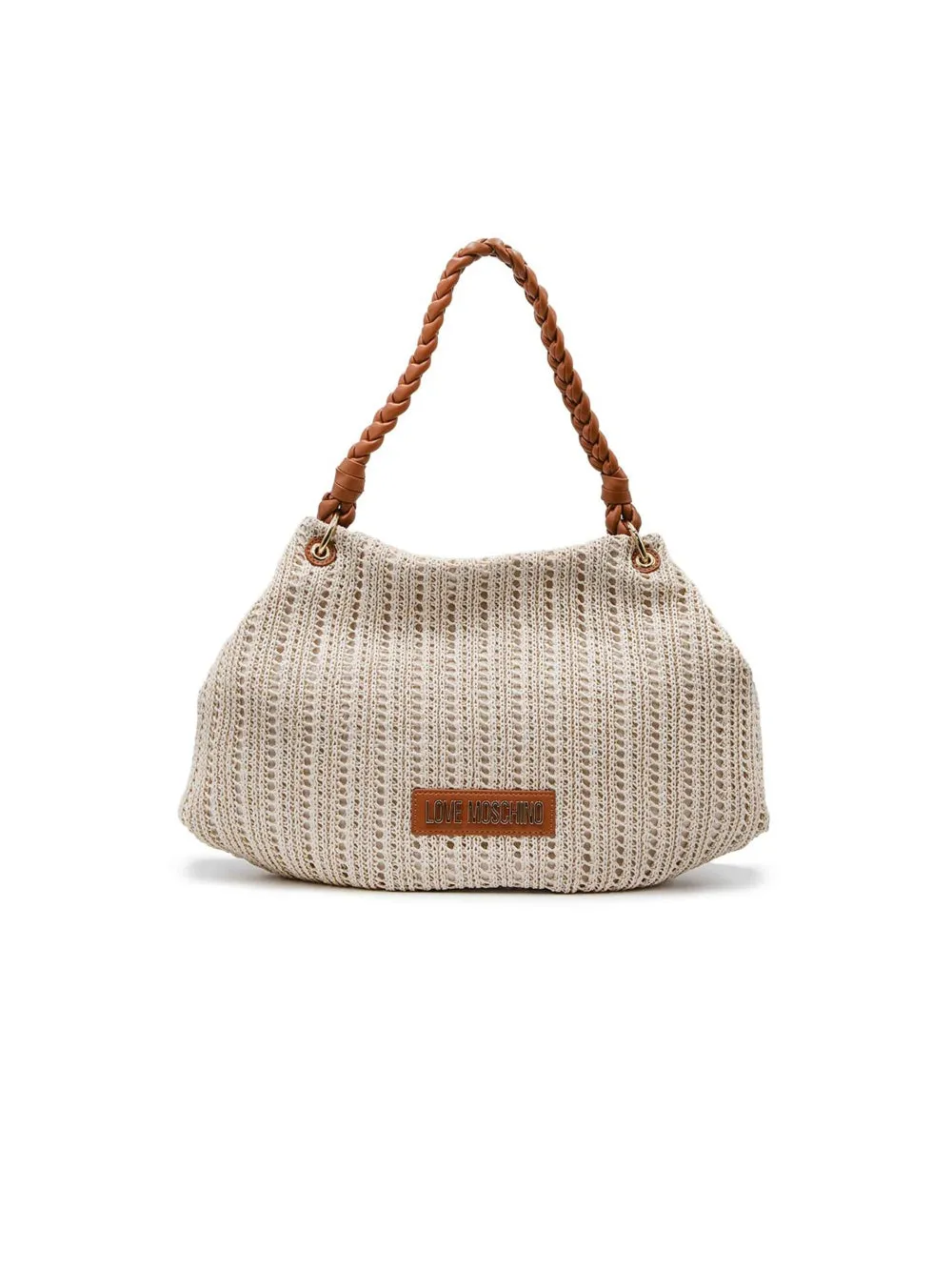 Borsa Crochet Naturale   Pu Cuoio
