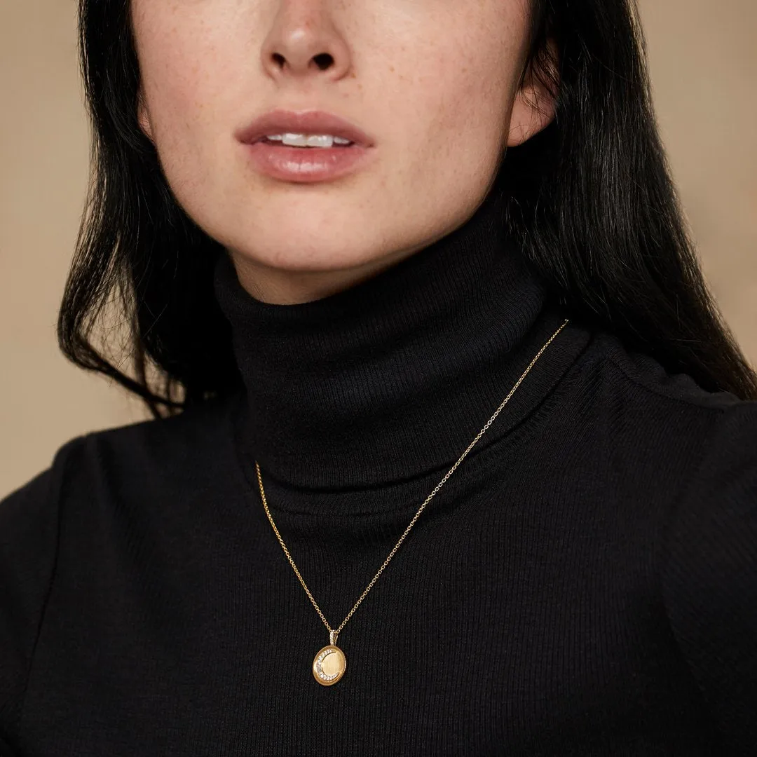CRESCENT MEDALLION PENDANT NECKLACE