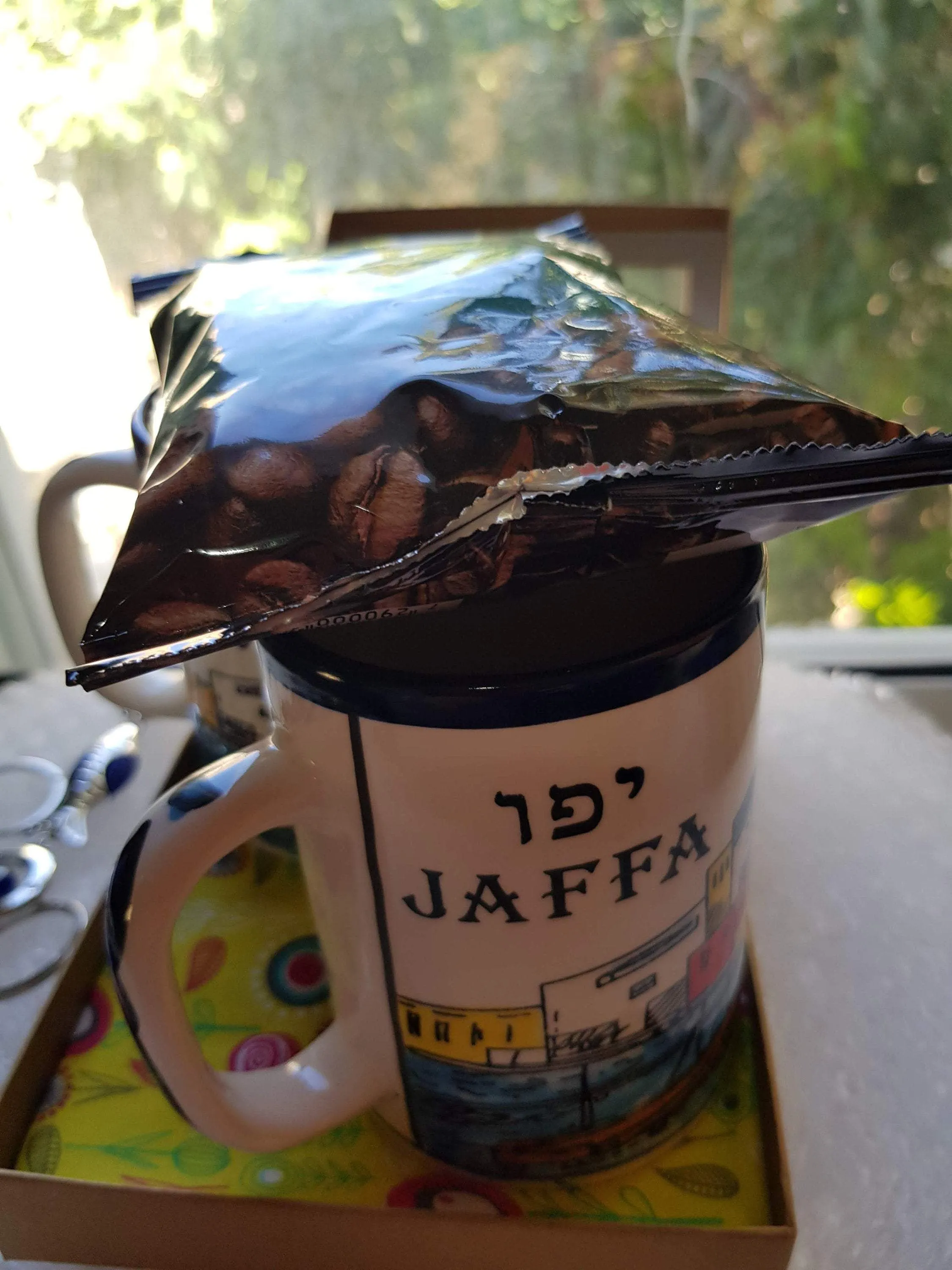 Gift Box for Him Gift Box for Her. 2 Mugs Tel Aviv and Jaffa, Ceramic Armenian Ceramic Mugs, Israel Turkish Coffee