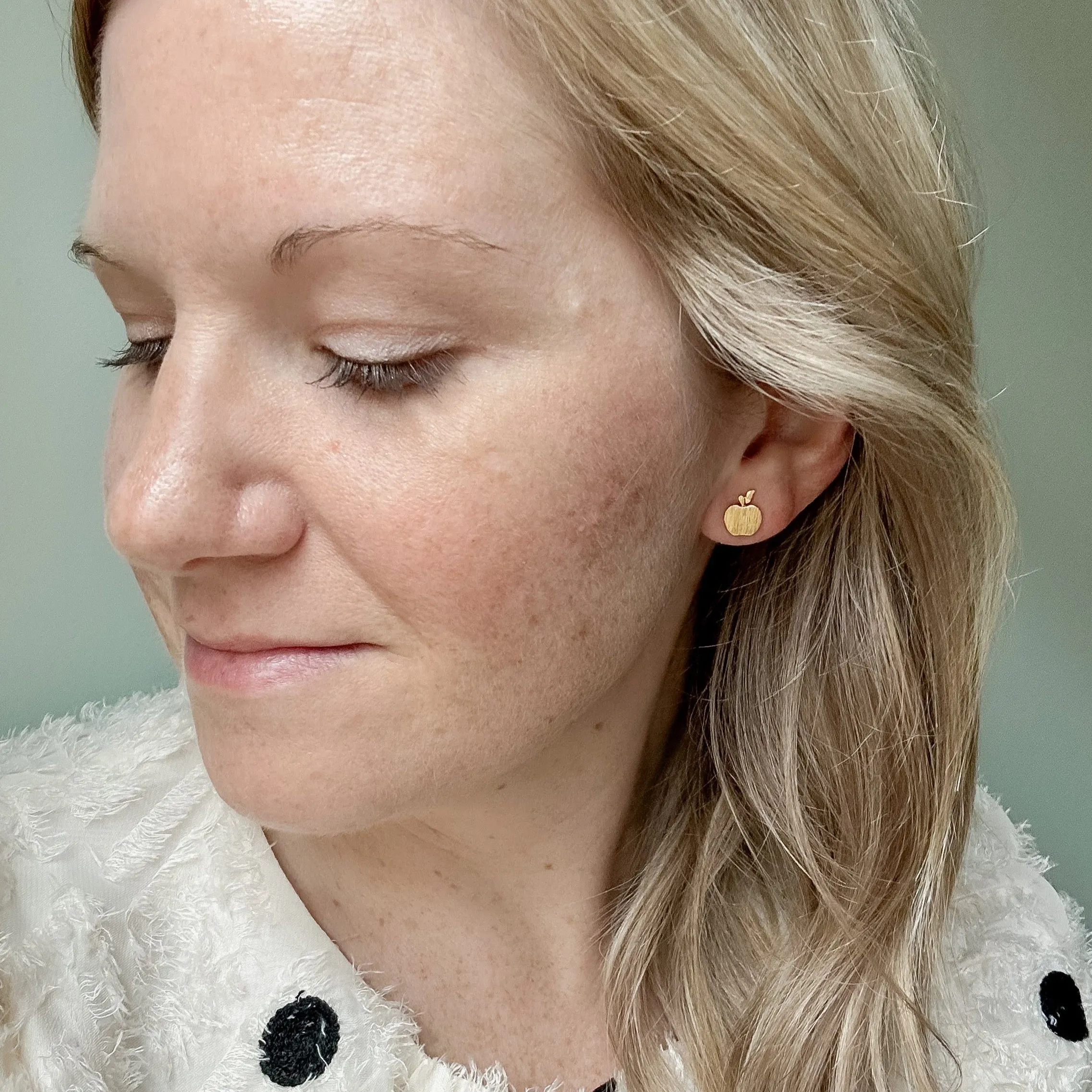Gold Apple Studs