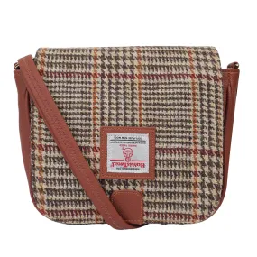 Harris Tweed Cross Body Saddle Bag Houndstooth