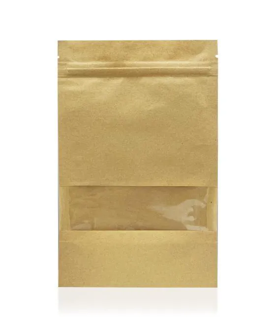 Kraft Bag with Window - Resealable