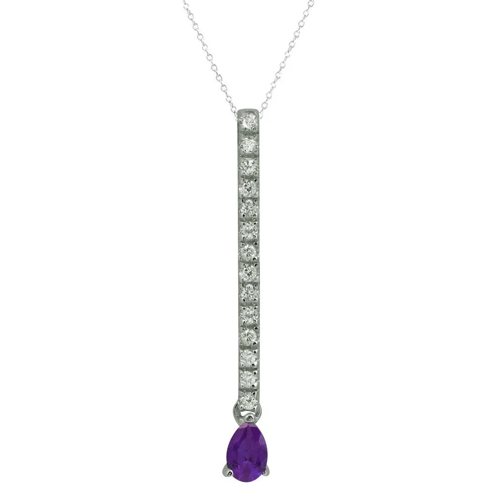 La Roche Purple Linear Drop Necklace