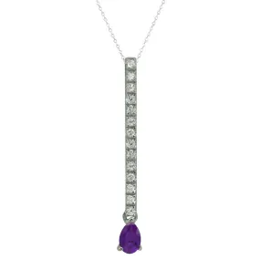 La Roche Purple Linear Drop Necklace