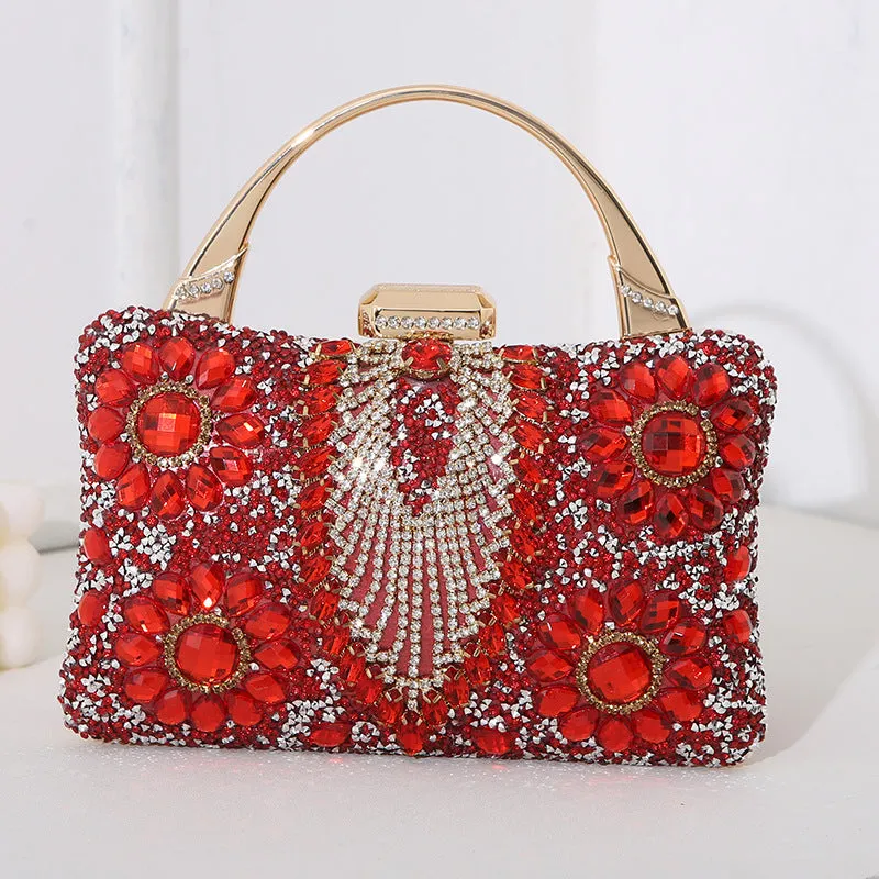 Metallic Handheld Handmade Diamond Inlaid Dinner Bag