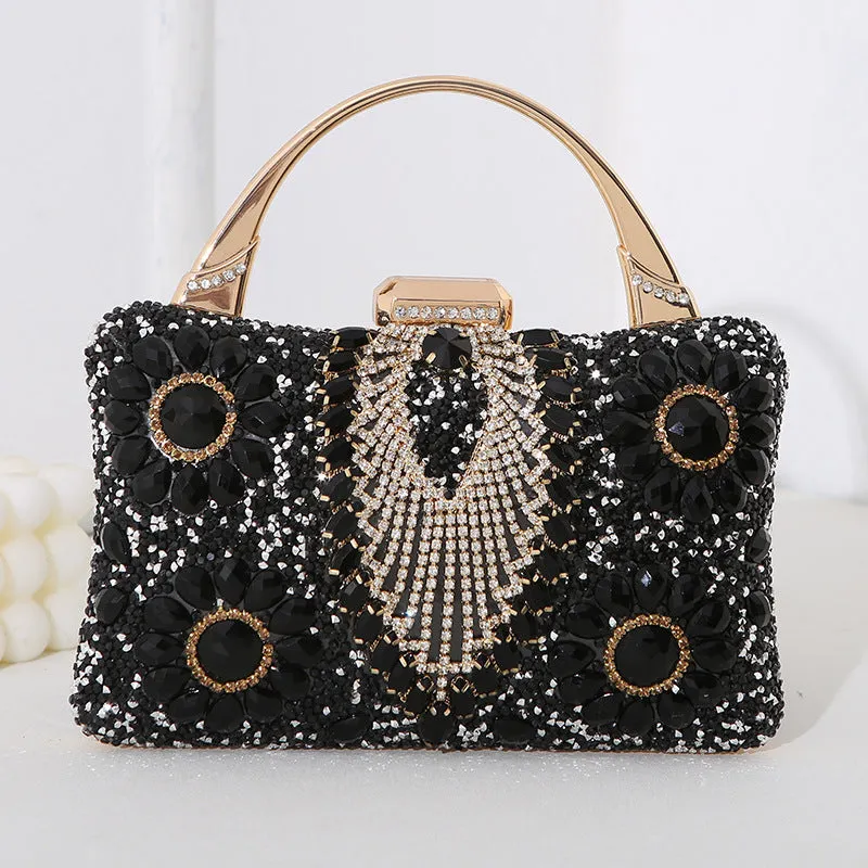 Metallic Handheld Handmade Diamond Inlaid Dinner Bag