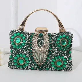 Metallic Handheld Handmade Diamond Inlaid Dinner Bag