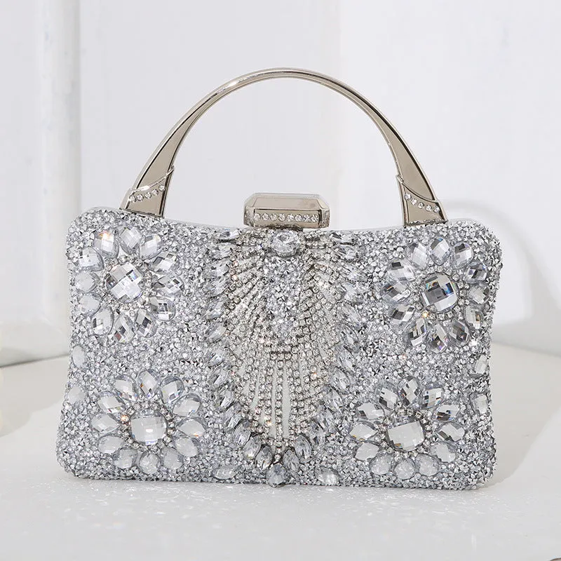 Metallic Handheld Handmade Diamond Inlaid Dinner Bag