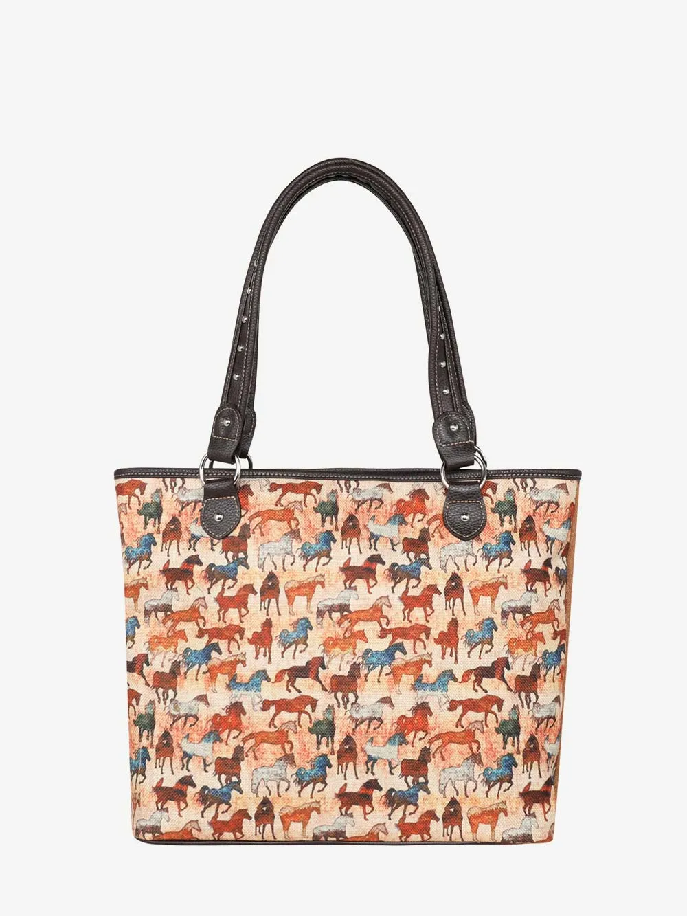 Montana West Multicolor Horse Canvas Tote Bag