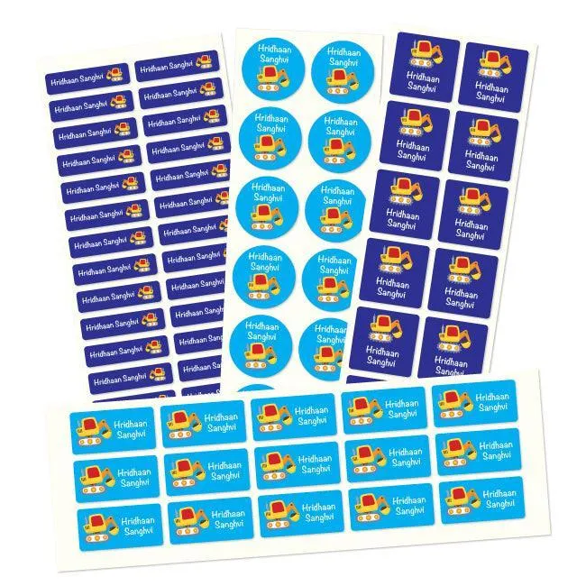 Name labels for School | Yellow Digger