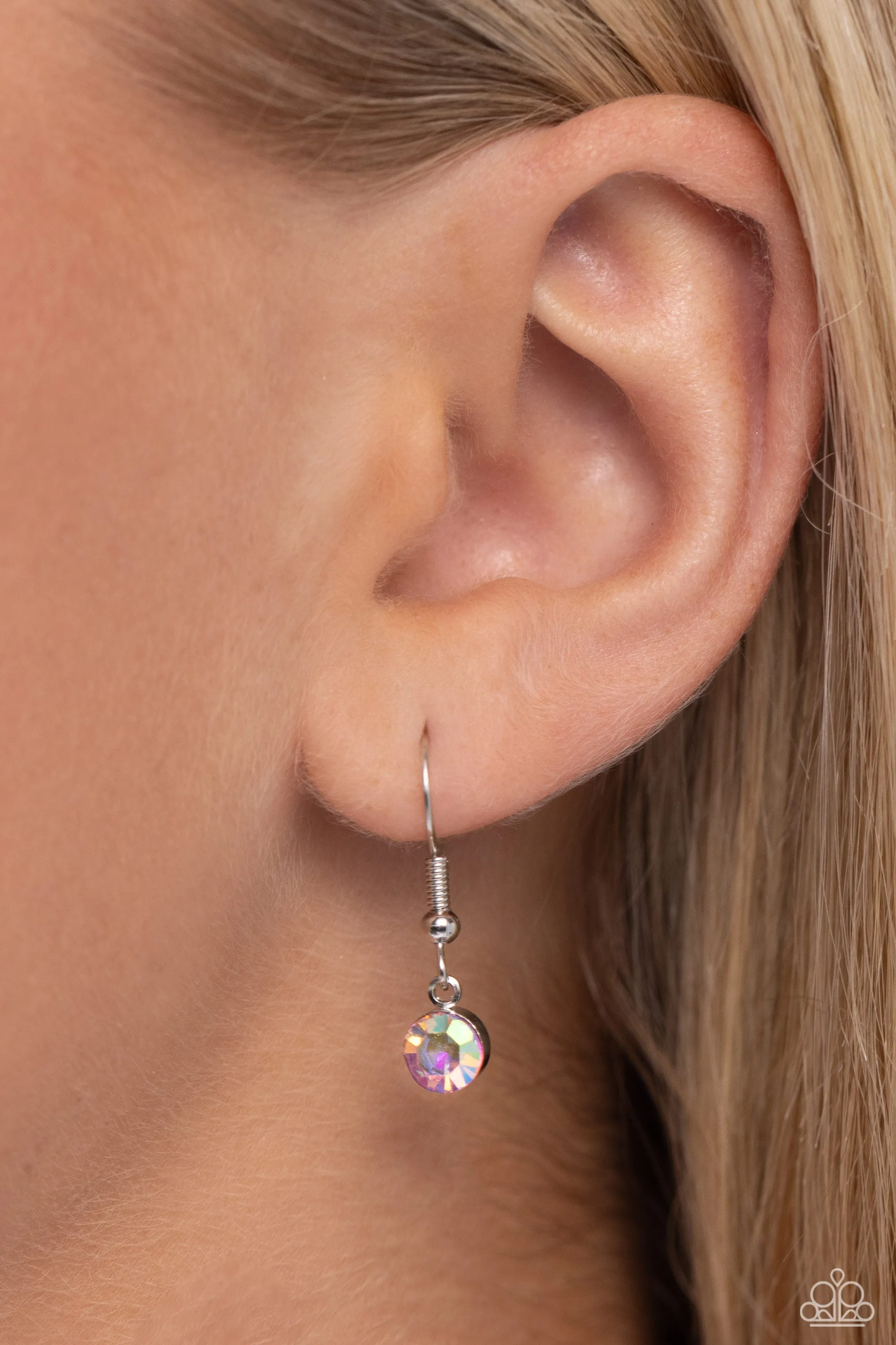Paparazzi Talking to the Moon Silver Necklace & Earring Set