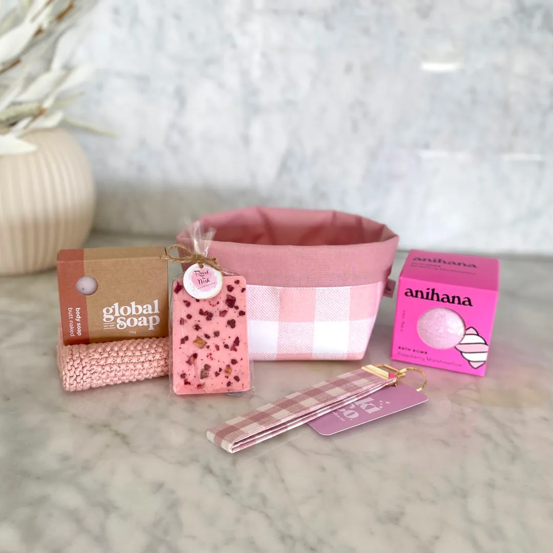 Pink Gingham & Raspberry Gift Box