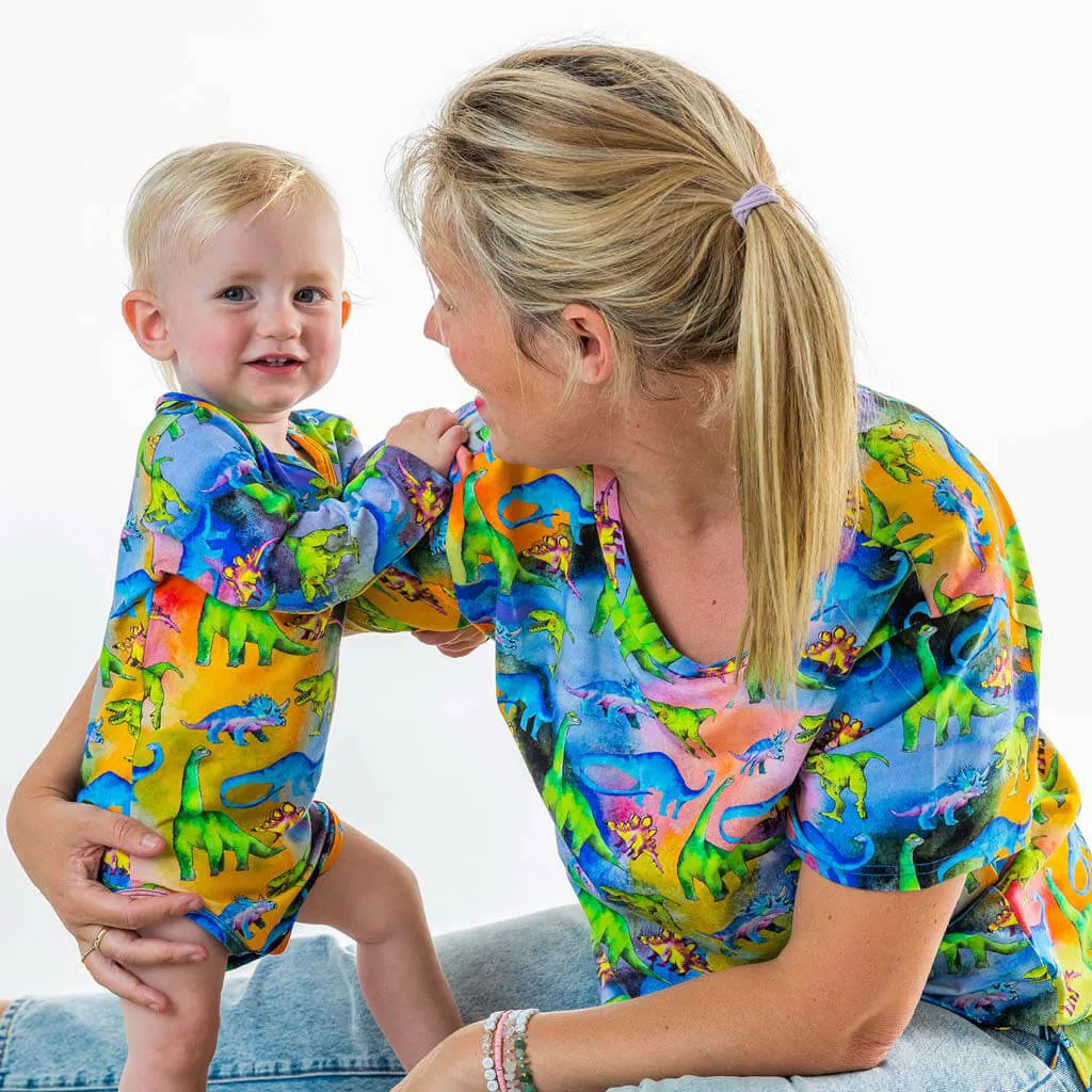 Rainbow-saurus Long Sleeve Onesie