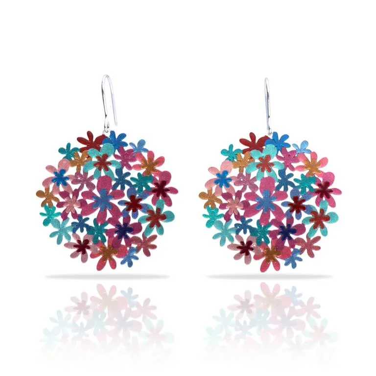RAS Turquoise Bouquet Silver Small Earrings