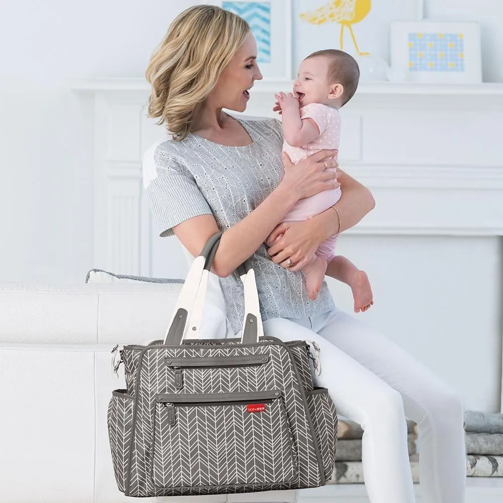 Skip Hop Grand Central Take-it-all Diaper Bag - Grey Feather