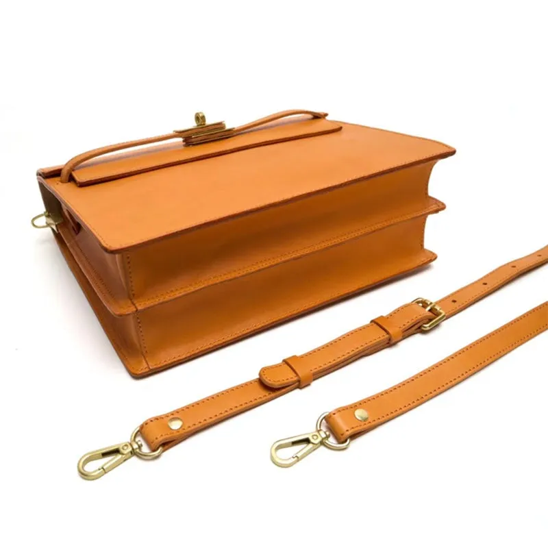 Vegetable Tanned Cowhide Niche Design Japanese Commuter Crossbody Small Square Bag