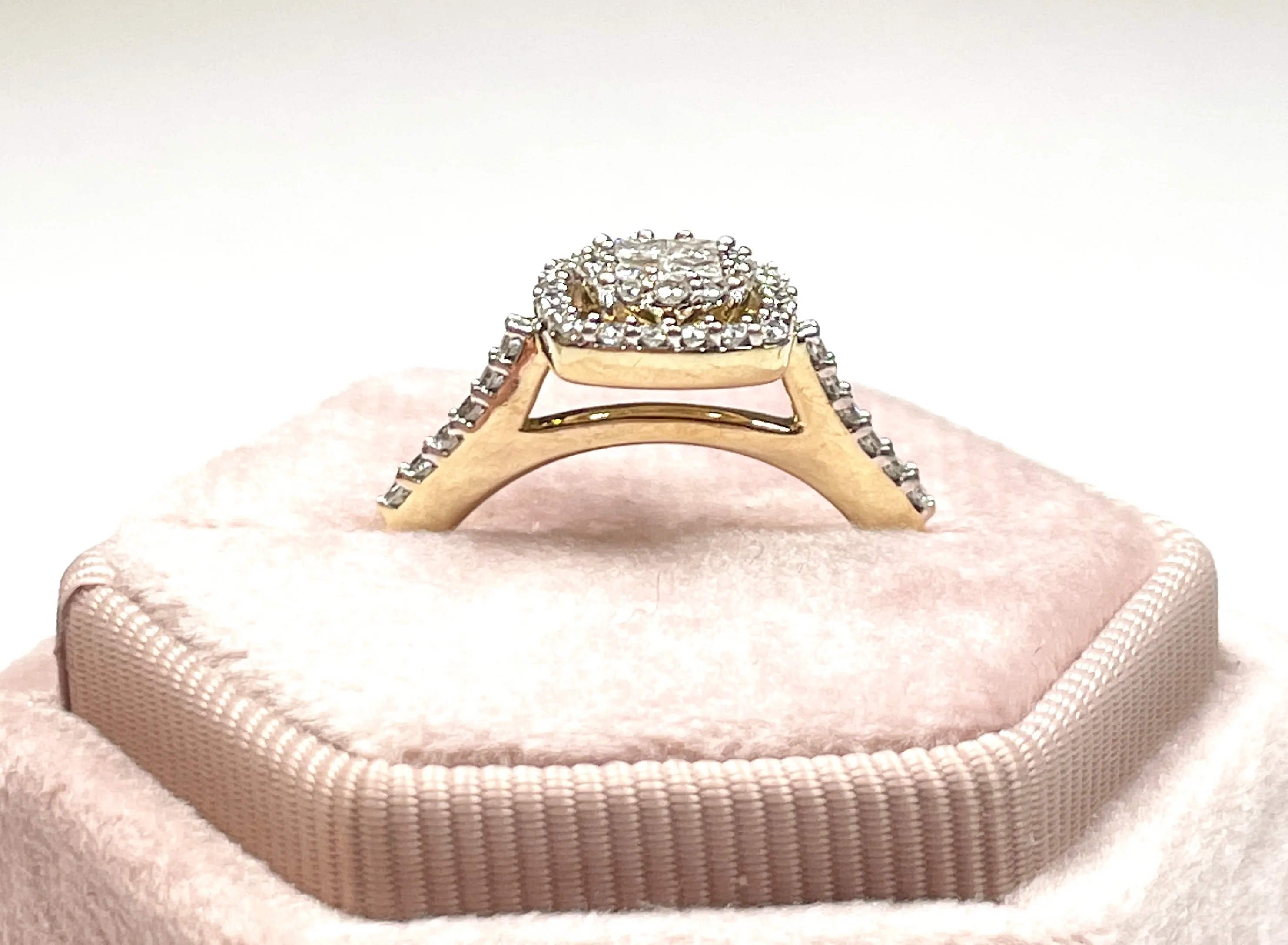 Yellow Gold Double Halo Diamond Ring