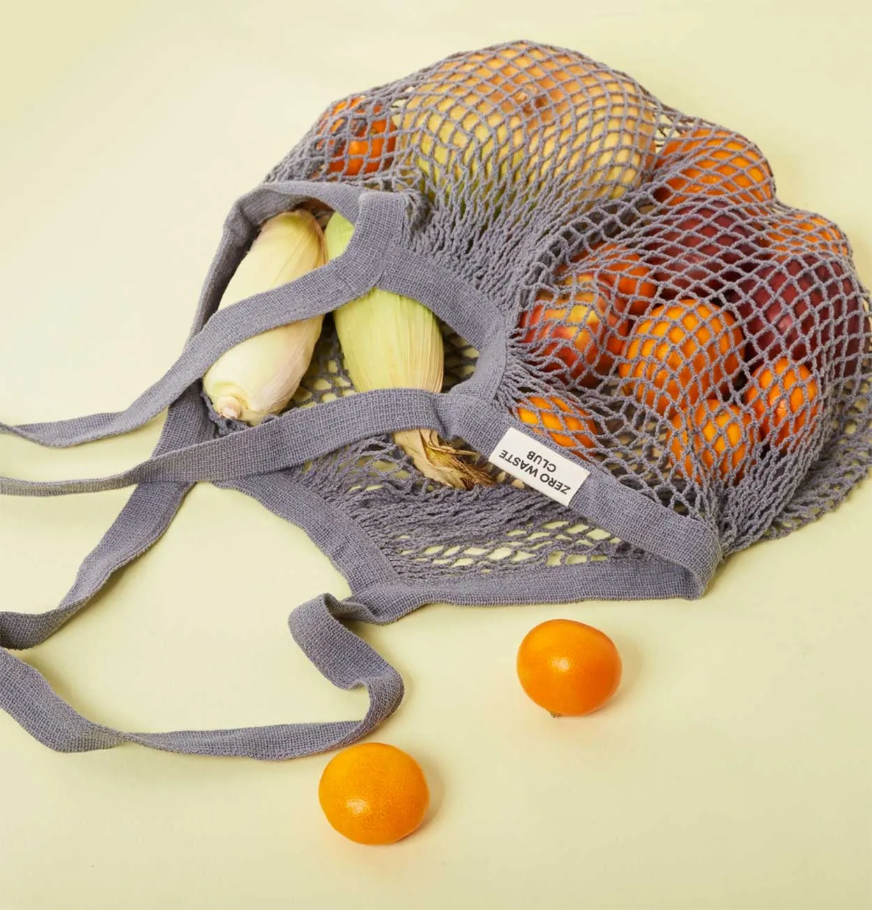 Zero Waste Club Organic Cotton Mesh Shopping Grocery Bag in Red Wine